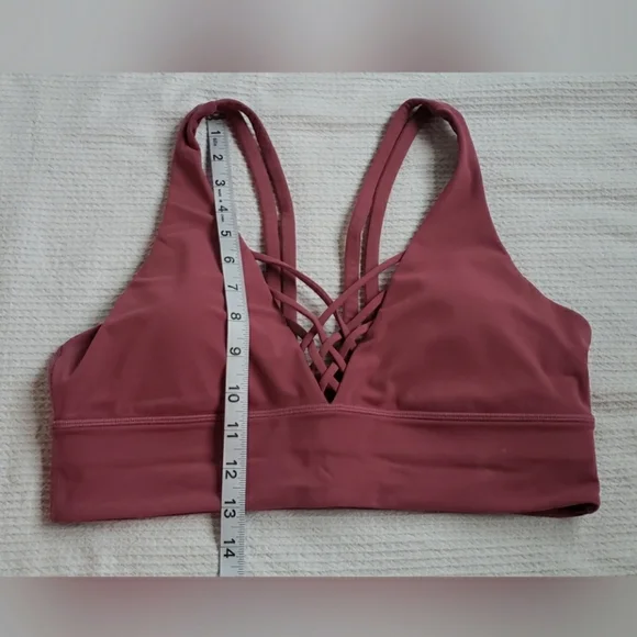 🌸Lululemon Strappy LongLine V-Neck Plunge Bra •Moss Rose🌸NWOT - Picture 5 of 11